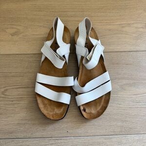 Naot Womens Krista White Leather Sandals Arch Support EU 40 US 9